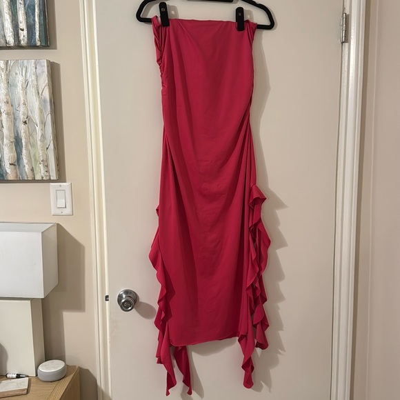 Pink Tube Ruffle Dress - Picture 2 of 4